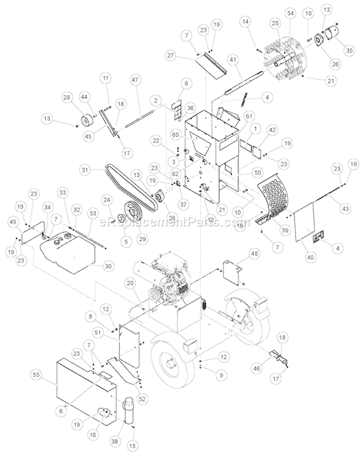 Page C Diagram and Parts List for SC5614 71020 Bear Cat Chipper Shredder